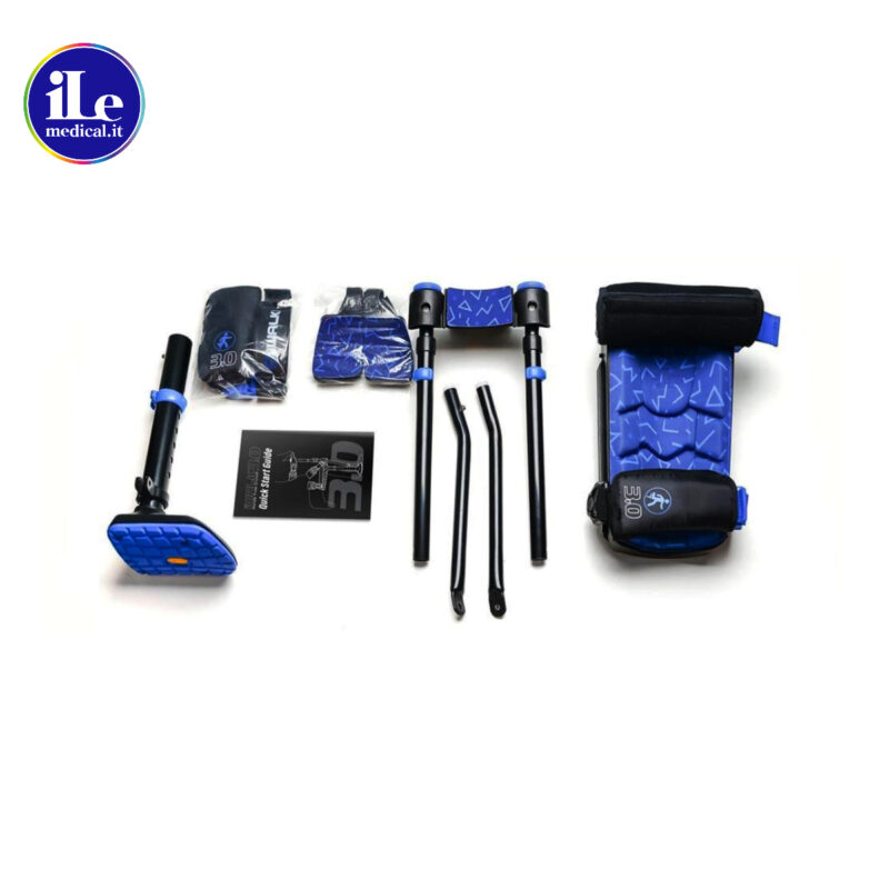 IWALK 3.0 è una stampella innovativa e comoda che rappresenta la migliore alternativa alle tradizionali stampelle. È un dispositivo medico di classe I clinicamente testato e certificato CE e FDA che permette di muoversi indipendentemente senza dover utilizzare le braccia, lasciando libere le mani per compiere attività quotidiane. La stampella è regolabile e personalizzabile a seconda dell'anatomia individuale e delle specifiche necessità. È dotata di una piattaforma ergonomica per accogliere il ginocchio in modo naturale, garantendo stabilità e sicurezza. IWALK 3.0 offre diversi vantaggi rispetto alle stampelle tradizionali, come ad esempio: Facile assemblaggio a casa senza necessità di attrezzi Elevazione parziale dell'arto ferito/fratturato per ridurre il danno al nervo ascellare o al tunnel carpale Elimina il danno al nervo ascellare o al tunnel carpale associato alle stampelle convenzionali Non affatica le braccia e lascia libere le mani per le attività quotidiane Personalizzabile e regolabile per adattarsi alle esigenze individuali Dispositivo medico di classe I clinicamente testato e certificato CE e FDA IWALK 3.0 è un ausilio fondamentale per riprendere la mobilità e le attività quotidiane dopo un intervento o un infortunio, permettendo di tornare immediatamente alla routine quotidiana. È disponibile per l'acquisto e può essere utilizzato sia in casa che fuori casa