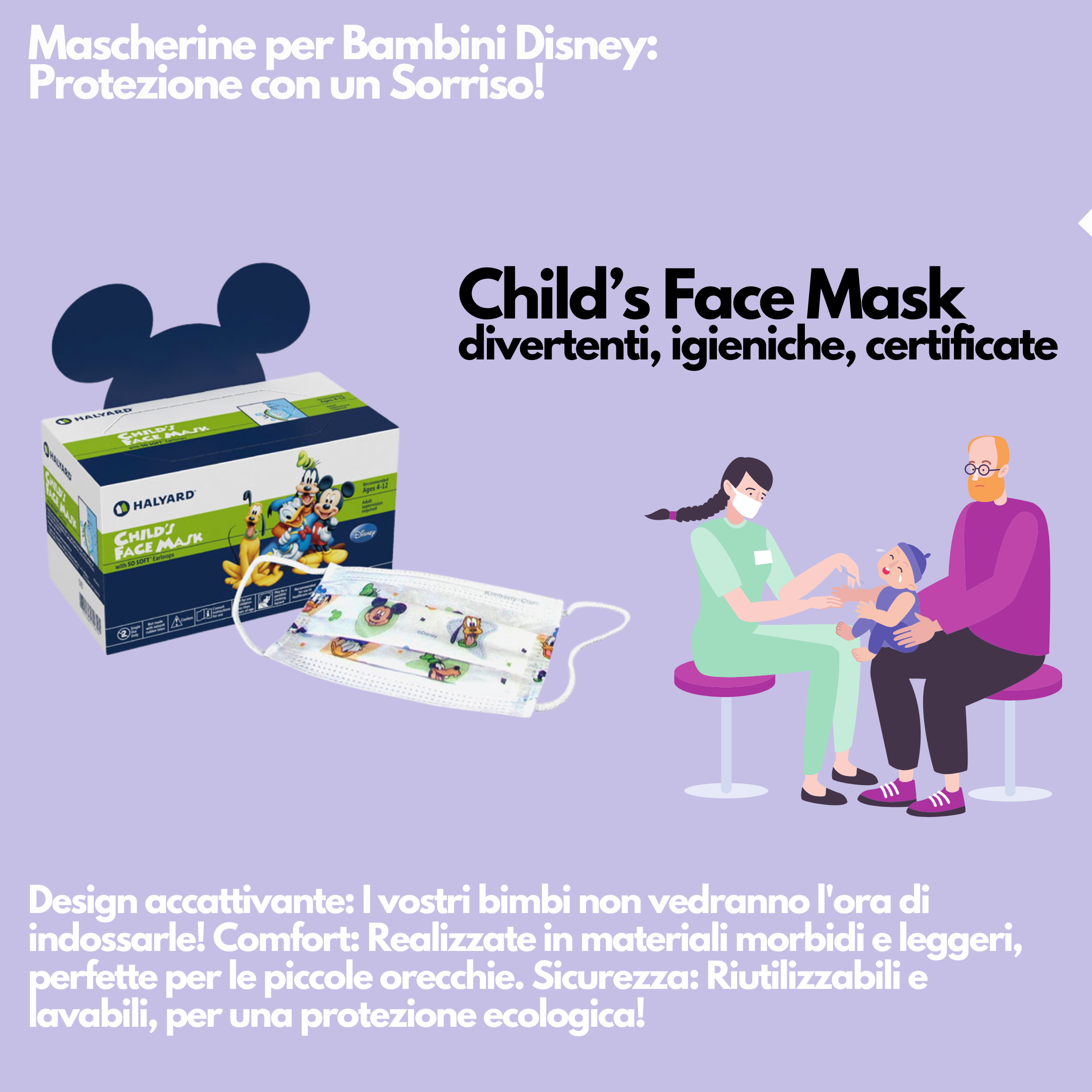 Mascherine per Bambini Disney: Protezione con un Sorriso!